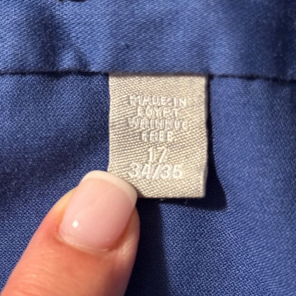Van Heusen Royal Blue Long Sleeve Fitted Lux Sateen Shirt - Picture 3 of 7